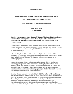 Outcome Document of The PREPARATORY CONFERENCE FOR