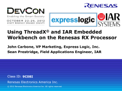 Using ThreadX and IAR EWRX - Renesas E-learning