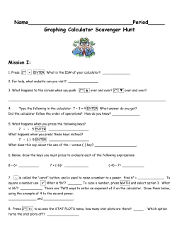Graphing Calculator Scavenger Hunt