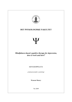 Mindfulness-based cognitive therapy for depression - (BORA)