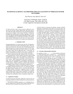 Manifold Learning Algorithms for Localization in Wireless Sensor