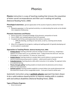 Evidence-Based Phonics Intervention Programs