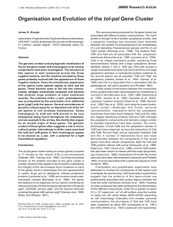 Organisation and Evolution of the tol-pal Gene Cluster