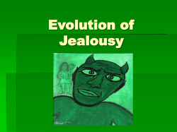Evolution of Jealousy