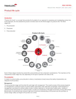 Product life cycle - Travelers Insurance