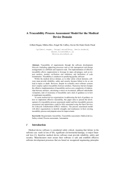 A Traceability Process Assessment Model for the Medical Device
