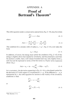 Proof of Bertrand`s Theorem