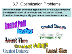 3.7 Optimization Problems