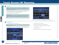 Quickstart Guide: Touch Screen RF Roaming