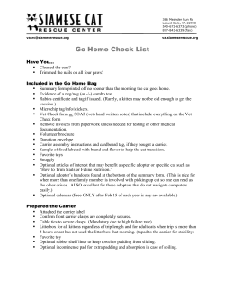Go Home Bag and Carrier Check List