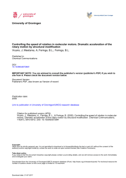 University of Groningen Controlling the speed of rotation in