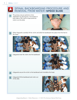 spinal backboarding procedure and removal from water&mdash;speed slide