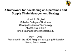 Elements of Operations Strategy