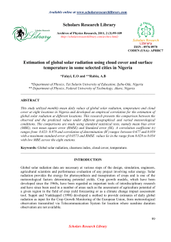 Estimation of global solar radiation using cloud cover and surface