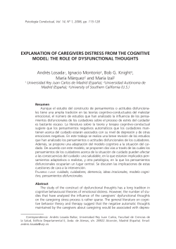 EXPLANATION OF CAREGIVERS DISTRESS FROM THE