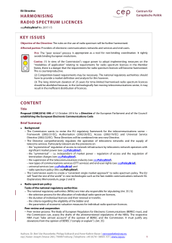 Harmonising Radio Spectrum Licences COM(2016)