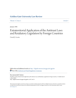 Extraterritorial Application of the Antitrust Laws and Retaliatory