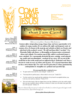 Silence is Golden: Summer Meditations Summer offers invigorating