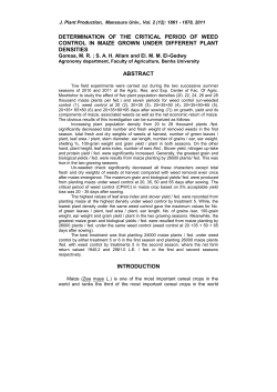 determination of the critical period of weed control in maize grown