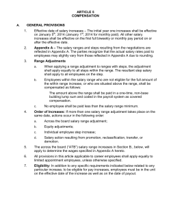 ARTICLE 5 COMPENSATION GENERAL PROVISIONS 1