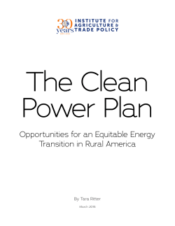 The Clean Power Plan: Opportunities for an Equitable Energy