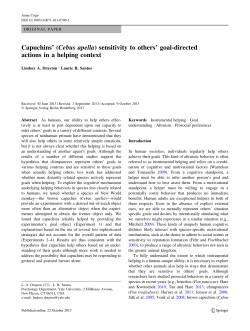 Capuchins` (Cebus apella) sensitivity to others` goal
