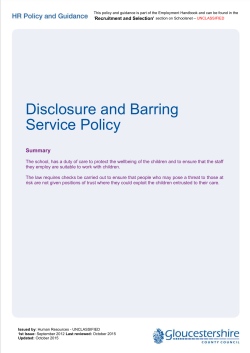DBS Policy Schools 11 Feb 2016 - Gloucestershire County Council