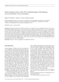 Seed retention times in the New Zealand pigeon (Hemiphaga
