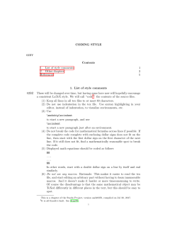 Coding Style - Stacks Project