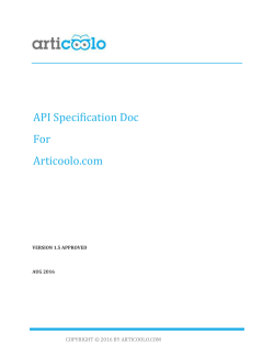 API Specification Doc For Articoolo.com