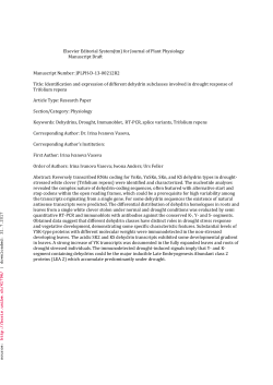 for Journal of Plant Physiology Manuscript Draft Manuscript