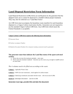 Land Disposal Restriction Form Information