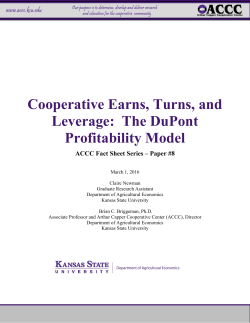 Cooperative Earns, Turns, and Leverage: The DuPont Profitability