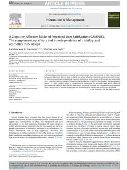A Cognitive-Affective Model of Perceived User Satisfaction (CAMPUS)