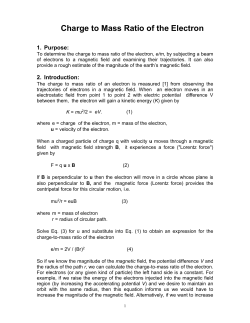 Charge to Mass Ratio of the Electron
