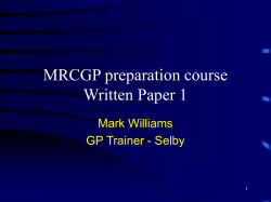 The MEW contribution to MRCGP Jan `98 onwards