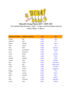 Maryville Young Players 2017 - CAST LIST The CatTail Cast will