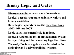 Boolean Algebra and Logic Gates