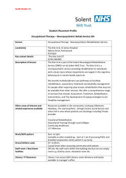 Neuropsychiatric Rehab Service, SJH