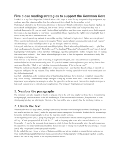 1. Number the paragraphs 2. Chunk the text.