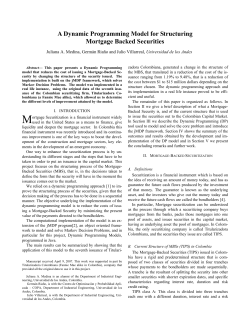 A Dynamic Programming Model for Structuring Mortgage Backed