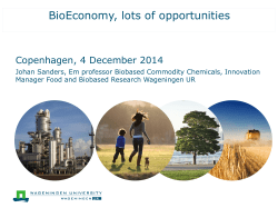 BioEconomy, lots of opportunities