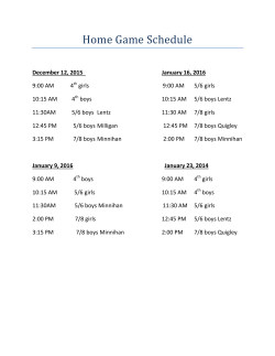 Home Game Schedule