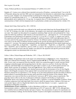 How to grow Ulva in lab Turner, Pollock and Brown. Environmental