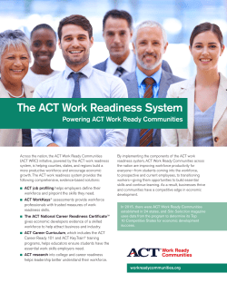 The ACT Work Readiness System