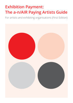 Exhibition Payment: The a-n/AIR Paying Artists Guide