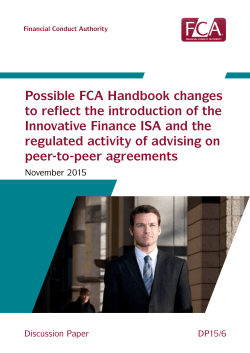 Possible FCA Handbook changes to reflect the introduction of the