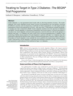 The BEGIN&reg; Trial Programme - Journal of the Association of