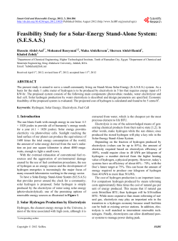 Feasibility Study for a Solar-Energy Stand-Alone System