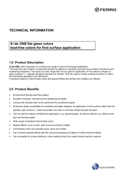 S1de ONE flat glass colors